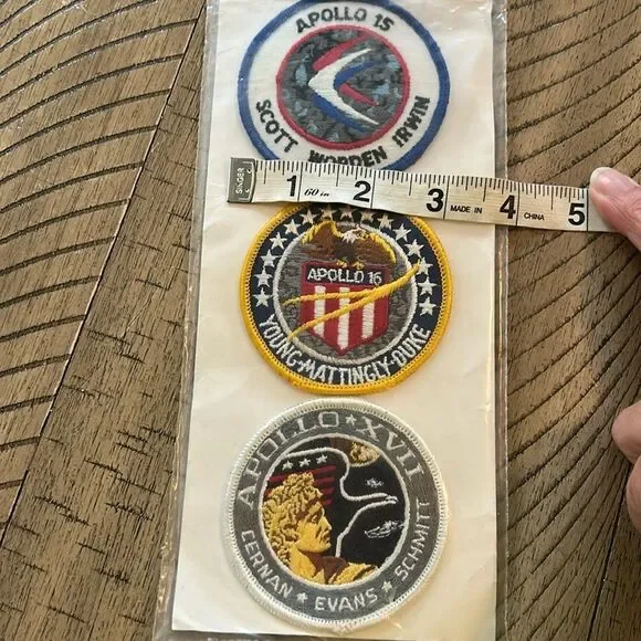 Kennedy Spaceport 🚀 🌎 USA 🇺🇸 Apollo Mission Patches NASA Made in USA 🇺🇸 RARE 80s